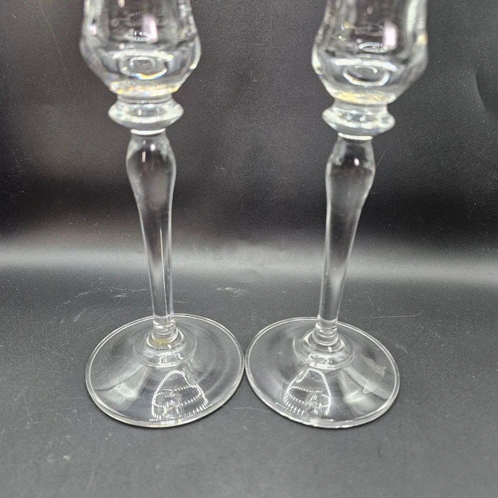 Vintage Gold Rim Cordial Glasses Set 2‎ Clear Stemware Liqueur Barware